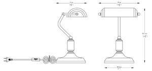 Zuma Line A2048-GR - Stolna lampa ROMA 1xE27/40W/230V siva