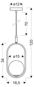 Luster na sajli CORDEL 1xG9/28W/230V sjajni krom