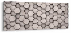 Slika - Heksagoni v betonski zasnovi (120x50 cm)