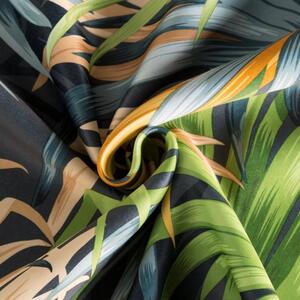 Dvostrani prekrivač u sivoj boji s egzotičnim cvijećem Širina: 200 cm | Duljina: 220 cm