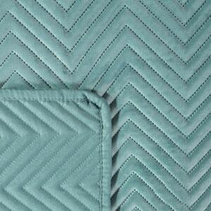 Prošiveni baršunasti prekrivač boje zelene mente Širina: 200 cm | Duljina: 220 cm