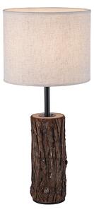 Ruralna stolna lampa drvena s bijelim sjenilom - Oriana