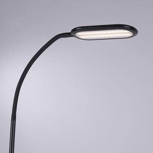 Moderna podna svjetiljka crna s mogućnošću prigušivanja uklj. LED - Kiril