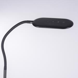 Moderna podna svjetiljka crna s mogućnošću prigušivanja uklj. LED - Kiril