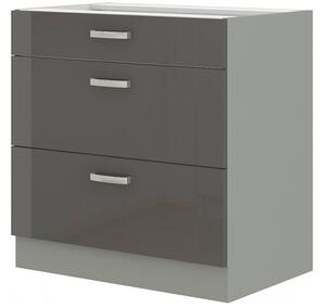 Zondo.hr Donji kuhinjski ormarić- Gonir 80 D 3S BB (siva + siva ). 1032727