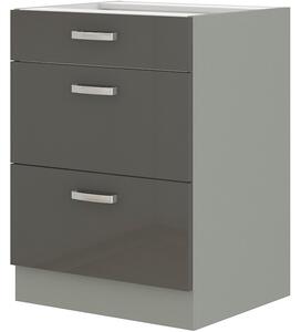 Zondo.hr Donji kuhinjski ormarić- Gonir 60 D 3S BB (siva + siva ). 1032728