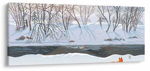 Slika - Lisica v zimski pokrajini (120x50 cm)