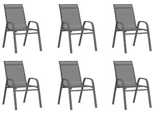 VidaXL Složive vrtne stolice od tekstilena 6 kom sive