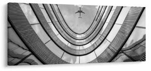 Slika - Letalo nad zgradbo (120x50 cm)