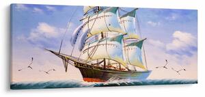 Slika ladje na valovih (120x50 cm)