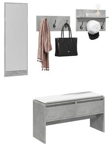 VidaXL 4-dijelni set za hodnik siva boja betona od konstruiranog drva