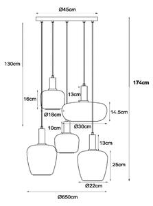 Lucide 45408/15/99 - Luster na sajli ILONA 5xE27/40W/230V crna/bež