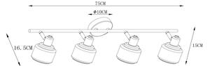 Lucide 77979/04/30 - Reflektorska svjetiljka BJORN 4xE14/40W/230V crna