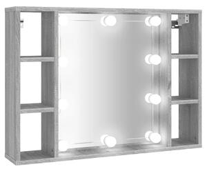 VidaXL Ormarić s ogledalom LED boja hrasta sonome 76x15x55 cm
