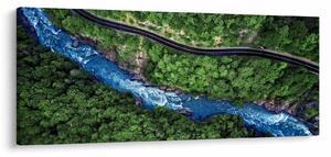 Slika - Reka med gorami, Kavkaz, Rusija (120x50 cm)