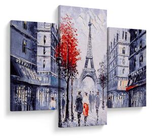 Slika ulice v Parizu, oljna slika (90x60 cm)