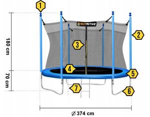 Sunactive vrtni trampolin 374cm