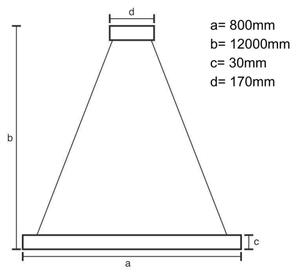 LED Prigušivi luster na sajli LED/95W/230V 3000-6500K + daljinski upravljač