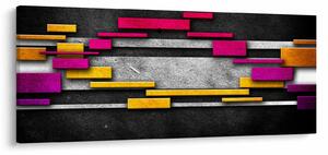 Slika barvite abstrakcije na črnem ozadju (120x50 cm)