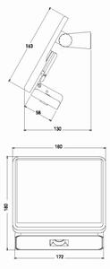 LED Solarni vanjski reflektor sa senzorom LED/8W/3,7V IP54 crna