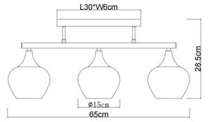 Globo 15548-3D1 - Nadgradni luster MAXY 3xE27/40W/230V