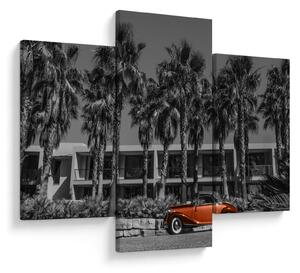 Slika - Retro rdeč avto (90x60 cm)