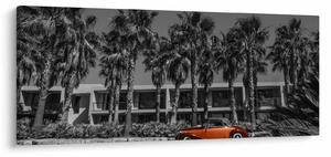 Slika - Retro rdeč avto (120x50 cm)