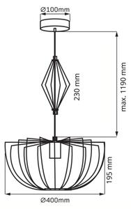 Luster na sajli JASMINA 1xE27/20W/230V pr. 40 cm zlatna