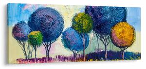 Slika kupolastih dreves, oljna slika (120x50 cm)
