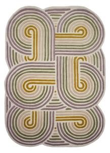 Zeleni ručno rađen vunen tepih 140x200 cm Spiral Shaped – Flair Rugs