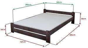 Krevet Emily 120 x 200 cm, orah Podnica: Bez podnice, Madrac: Bez madraca