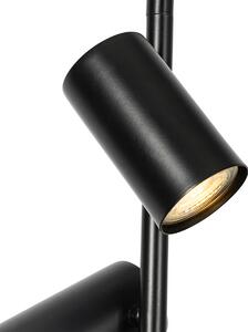 Viseća lampa crna s nožnim prekidačem 3 svjetla - Jeana Luxe