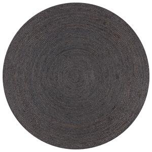 VidaXL Ručno rađeni tepih od jute okrugli 90 cm tamnosivi