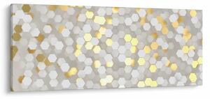 Slika - zlati in beli šesterokotniki (120x50 cm)