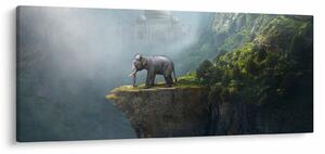 Slika - Sloni na vrhu Tadž Mahala (120x50 cm)
