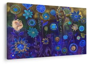 Slika temno modrih cvetov (90x60 cm)
