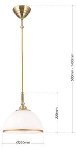 Orion HL 6-1808/1 - Luster na sajli OLD LAMP 1xE27/40W/230V bijela/mesing