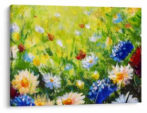 Slika cvetočega travnika, oljna slika (70x50 cm)