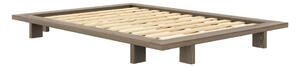 Smeđi bračni krevet od masivnog bora s podnicom 140x200 cm Japan – Karup Design