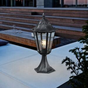 EGLO Podna lampa Navedo, crna i srebrna, visina 47 cm, Crno, Aluminij