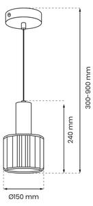 Luster na sajli CRISTAL 1xE27/60W/230V crna