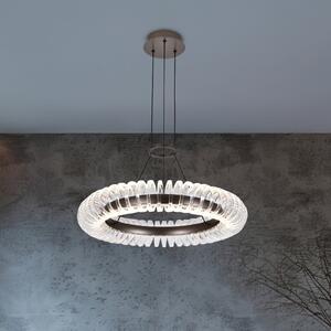 Viokef LED viseća lampa Alba, brušeno siva/prozirna, Ø 60 cm, metal/akril, Providna, Dnevni boravak/blagovaonica, Plastika