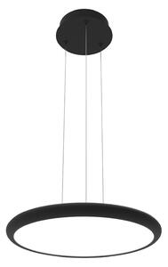Viokef LED viseća svjetiljka Benett, crna, Ø 50 cm, metal/akril, prigušiva, Crno, Dnevni boravak/blagovaonica, Aluminij