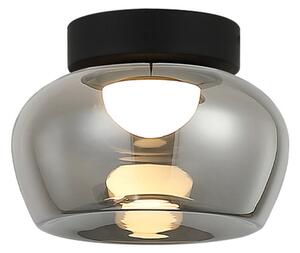 Viokef LED stropna svjetiljka Nadia, Ø 38 cm, dimno siva, staklo, Sivo, Dnevni boravak/blagovaonica, Staklo