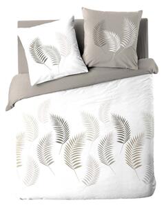 Bijela/smeđe-siva pamučna posteljina za bračni krevet/za produženi krevet 240x220 cm Goyave – douceur d'intérieur
