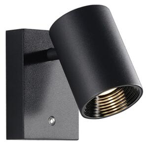 Viokef Melina LED zidna svjetiljka, crna, izbočina 12 cm, metal, prigušiva, prigušiva, Crno, Dnevni boravak/blagovaonica, Aluminij