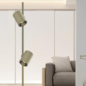 Viokef Melina LED podna lampa, maslinasto zelena, visina 162 cm, metal, dimabilna, prigušiva, Zelena, Dnevni boravak/blagovaonica, Aluminij