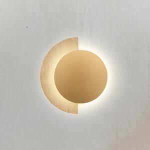 Viokef LED zidna lampa Miranda, zlatna/bež, visina 25 cm, kamen, Zlato / mjed, Dnevni boravak/blagovaonica, Kamen