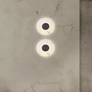 Viokef Allison LED zidna lampa, željezo/bijela, Ø 30 cm, metal, Sivo, Dnevni boravak/blagovaonica, Plastika
