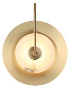 Viokef LED zidna lampa Samira, mesing, Ø 25 cm, umjetni kamen/metal, Zlato / mjed, Dnevni boravak/blagovaonica, Metal
